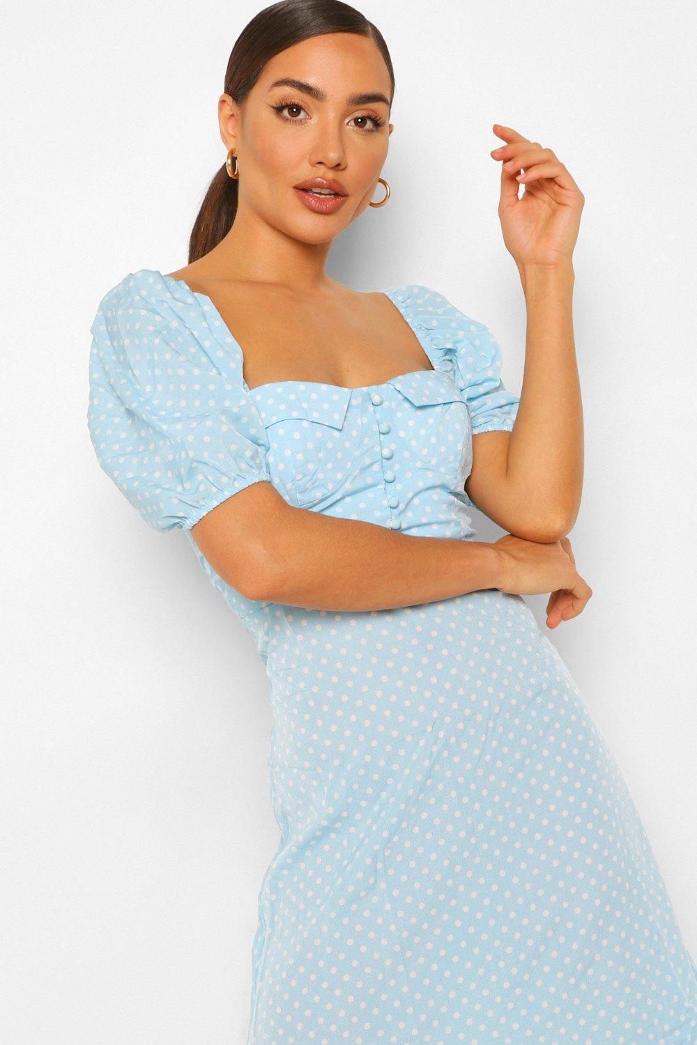 Light blue spotty store dress